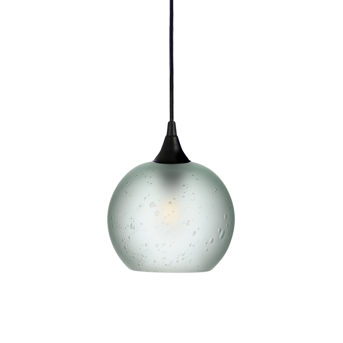 767 Single Pendant Light-Bicycle Glass Co-Matte Black 15ft Cord + Track Mount-Celestial-Eco Clear-Bicycle Glass Co