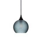 767 Single Pendant Light-Bicycle Glass Co-Matte Black 15ft Cord + Track Mount-Celestial-Slate Gray-Bicycle Glass Co