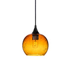 767 Single Pendant Light-Bicycle Glass Co-Matte Black 15ft Cord + Track Mount-Lunar-Golden Amber-Bicycle Glass Co