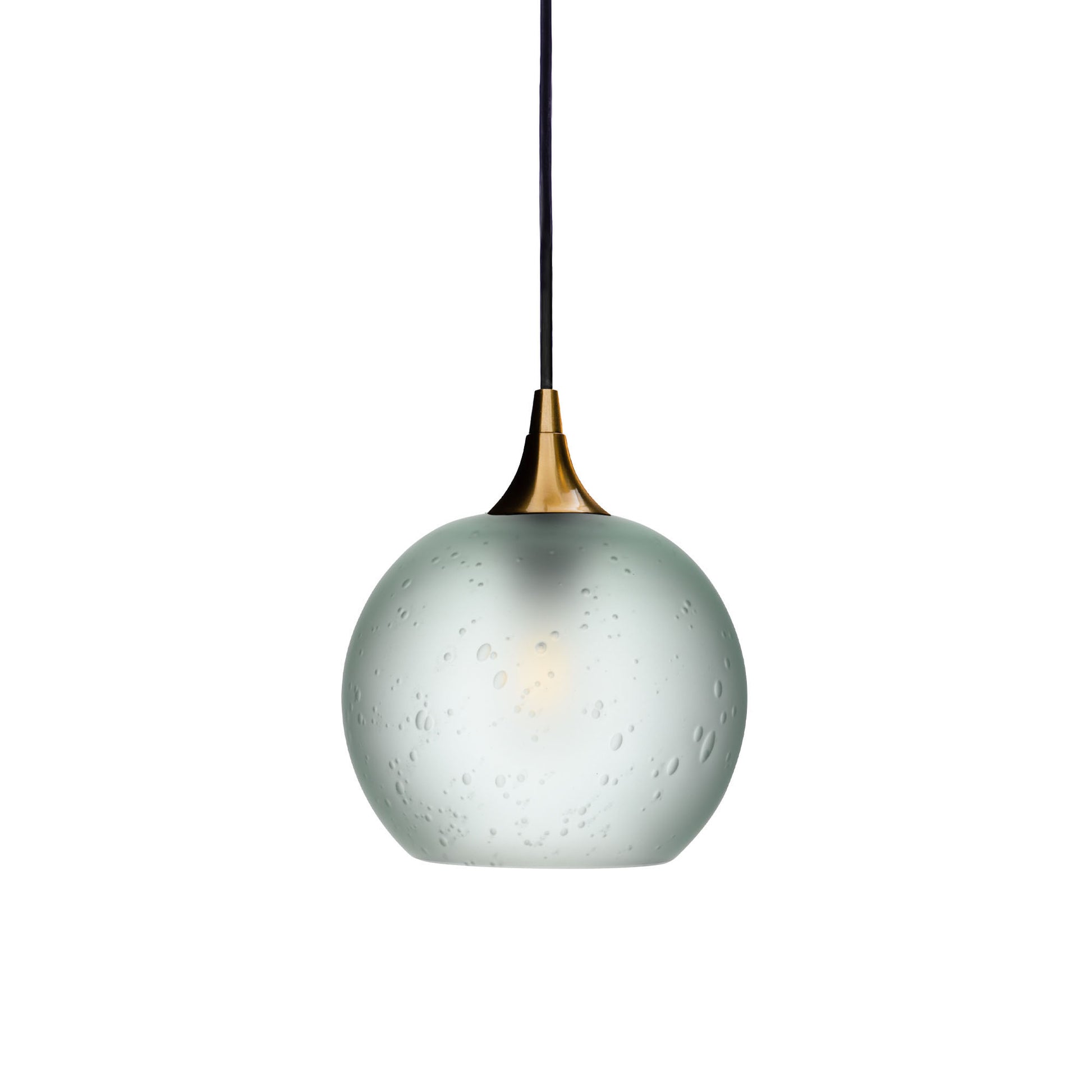 767 Single Pendant Light-Bicycle Glass Co-Polished Brass - 4ft Cord-Celestial-Eco Clear-Bicycle Glass Co