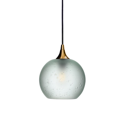 767 Single Pendant Light-Bicycle Glass Co-Polished Brass - 4ft Cord-Celestial-Eco Clear-Bicycle Glass Co