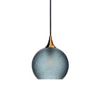 767 Single Pendant Light-Bicycle Glass Co-Polished Brass - 4ft Cord-Celestial-Slate Gray-Bicycle Glass Co