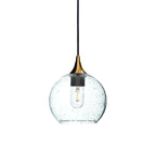 767 Single Pendant Light-Bicycle Glass Co-Polished Brass - 4ft Cord-Lunar-Eco Clear-Bicycle Glass Co