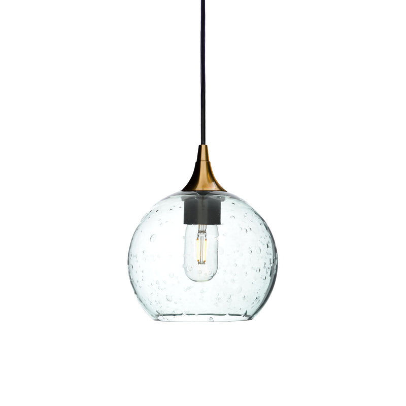 767 Single Pendant Light — Polished Brass - 8ft Cord / Lunar / Eco Clear
