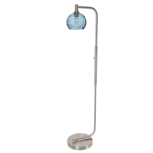 767 Spun: Floor Lamp-Glass-Bicycle Glass Co - Hotshop-Golden Amber-Matte Black-Bicycle Glass Co