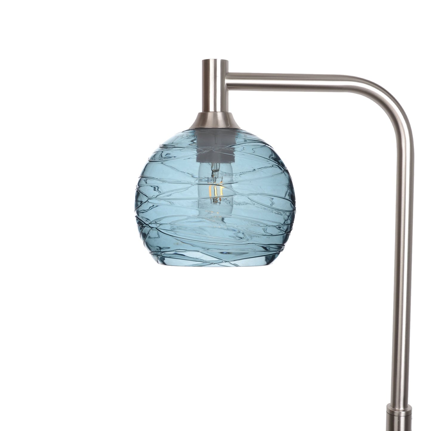 767 Spun: Floor Lamp-Glass-Bicycle Glass Co - Hotshop-Slate Gray-Brushed Nickel-Bicycle Glass Co