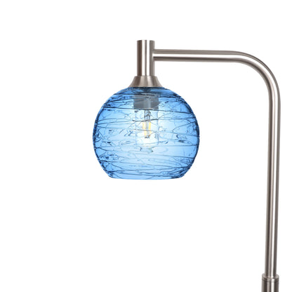 767 Spun: Floor Lamp-Glass-Bicycle Glass Co - Hotshop-Steel Blue-Brushed Nickel-Bicycle Glass Co