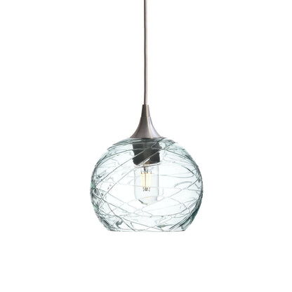 767 Spun: Single Pendant Light-Pendant Lighting-Bicycle Glass Co - Hotshop-Eco Clear-Brushed Nickel-Bicycle Glass Co