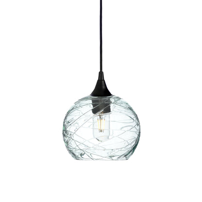 767 Spun: Single Pendant Light-Pendant Lighting-Bicycle Glass Co - Hotshop-Eco Clear-Matte Black-Bicycle Glass Co