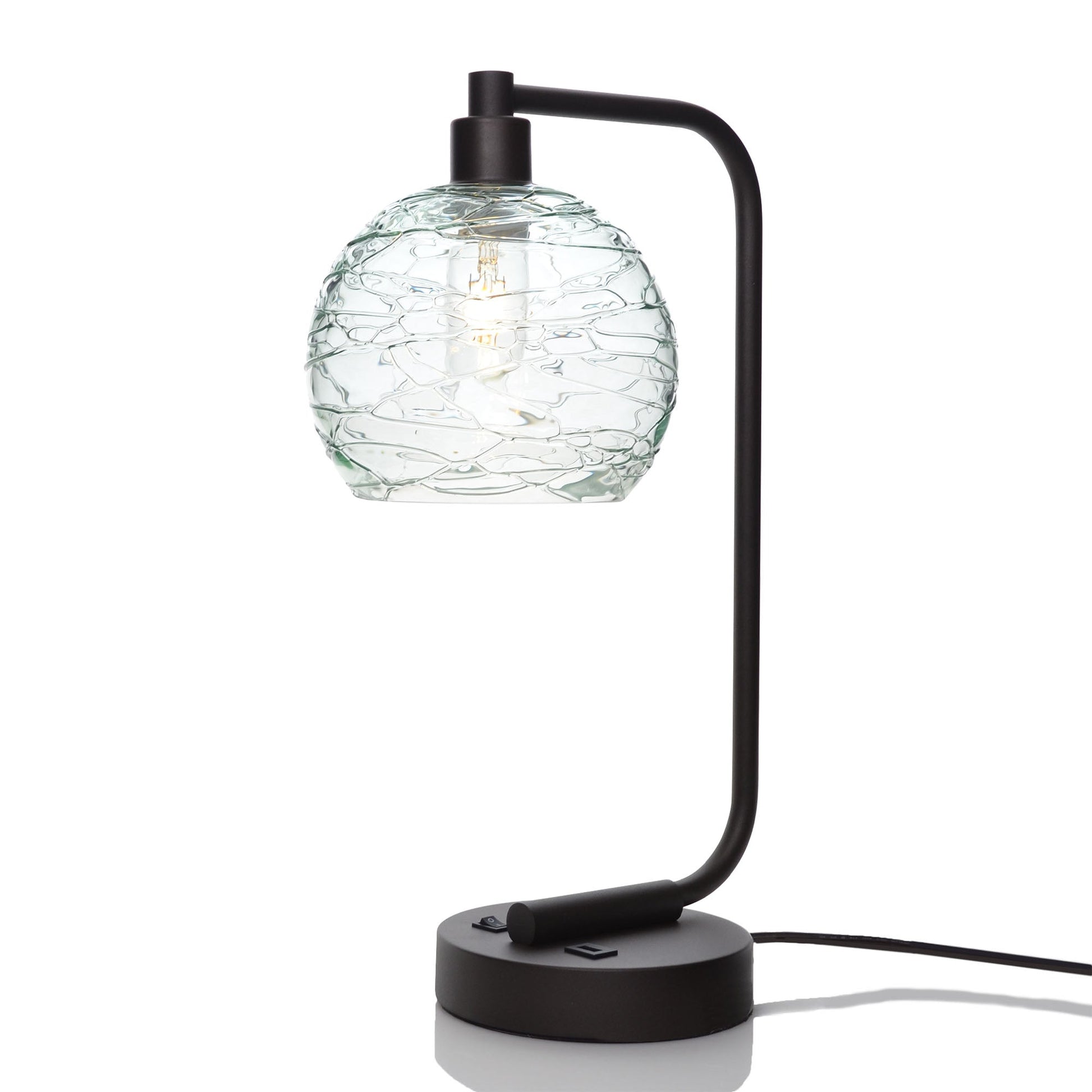 767 Spun: Table Lamp-Glass-Bicycle Glass Co - Hotshop-Eco Clear-Matte Black-Bicycle Glass Co