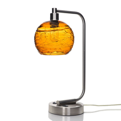 767 Spun: Table Lamp-Glass-Bicycle Glass Co - Hotshop-Golden Amber-Brushed Nickel-Bicycle Glass Co