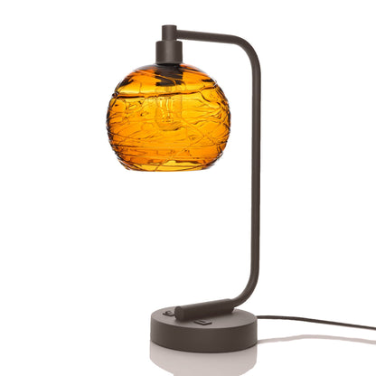 767 Spun: Table Lamp-Glass-Bicycle Glass Co - Hotshop-Golden Amber-Dark Bronze-Bicycle Glass Co