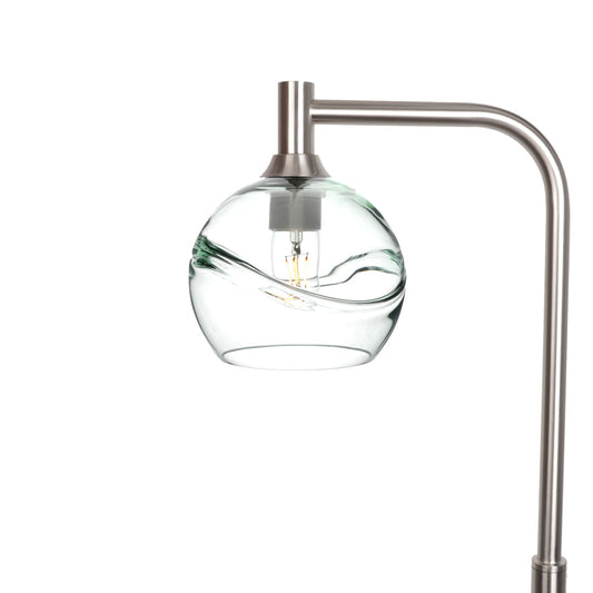 767 Swell: Floor Lamp-Glass-Bicycle Glass Co - Hotshop-Eco Clear-Brushed Nickel-Bicycle Glass Co