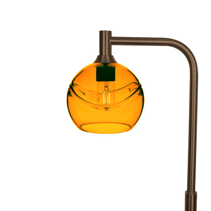 767 Swell: Floor Lamp-Glass-Bicycle Glass Co - Hotshop-Golden Amber-Antique Bronze-Bicycle Glass Co