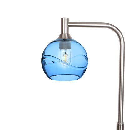 767 Swell: Floor Lamp-Glass-Bicycle Glass Co - Hotshop-Steel Blue-Brushed Nickel-Bicycle Glass Co