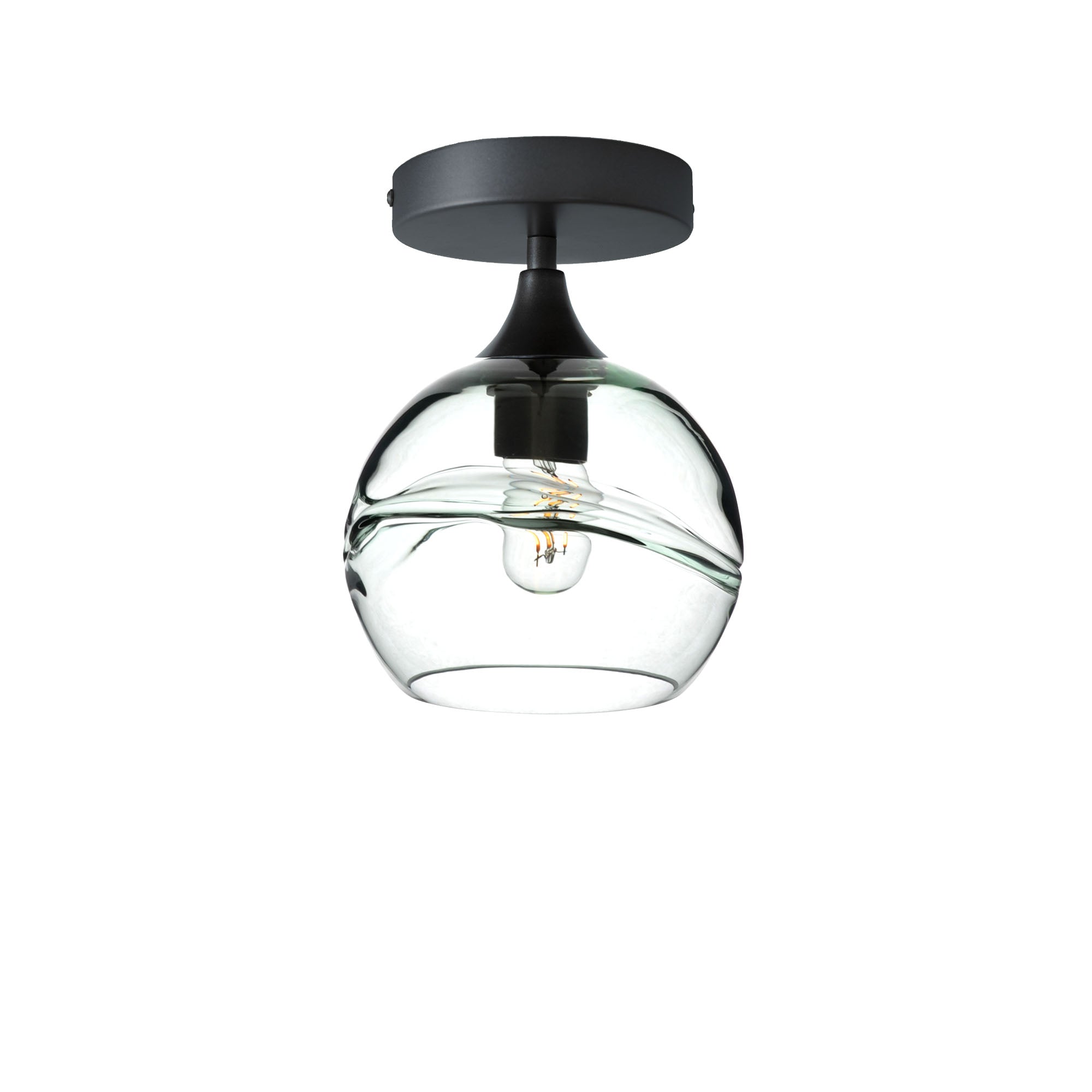 767 Swell: Semi Flush Light-Glass-Bicycle Glass Co - Hotshop-Eco Clear-Antique Bronze-Bicycle Glass Co