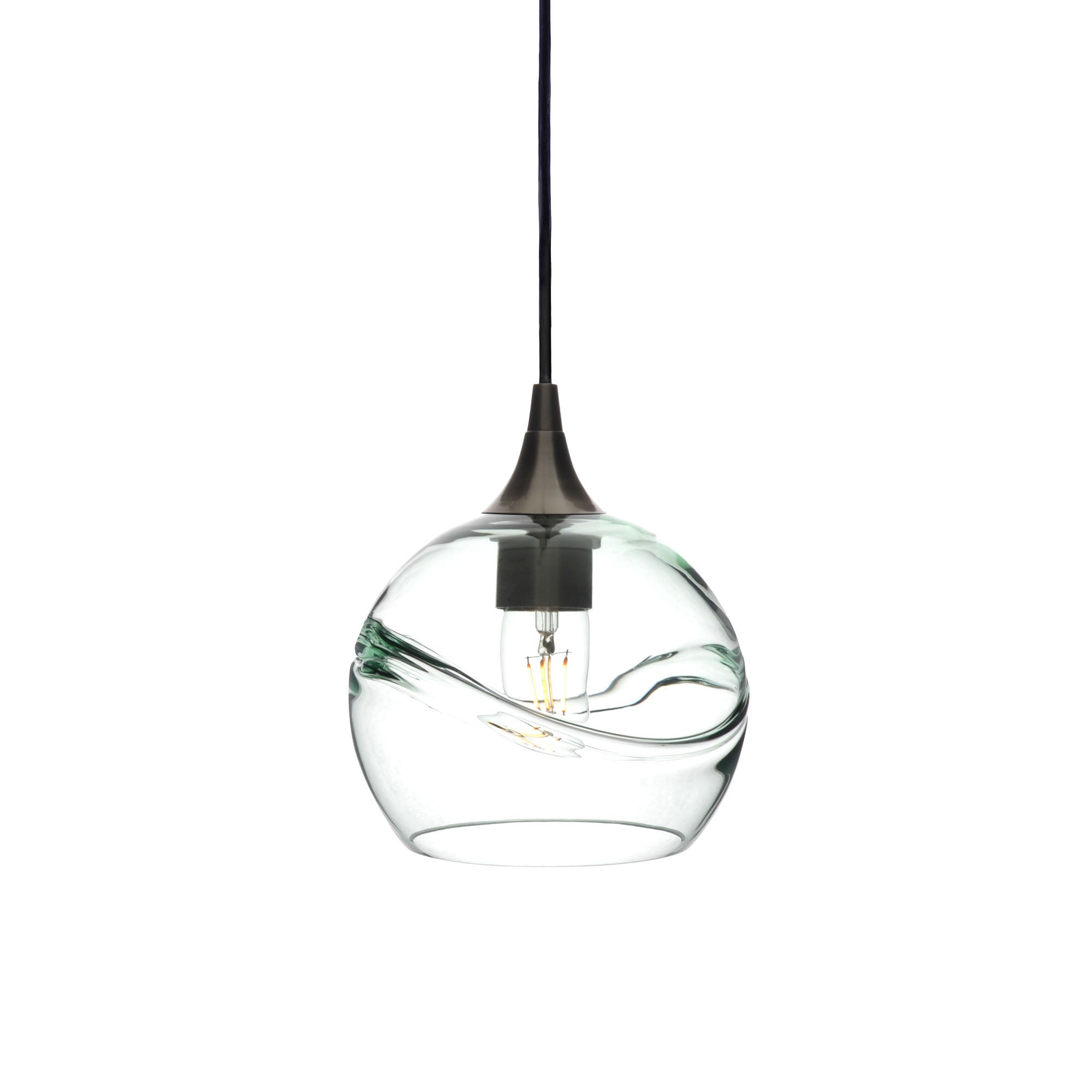 767 Swell: Single Pendant Light-Glass-Bicycle Glass Co - Hotshop-Steel Blue-Bicycle Glass Co