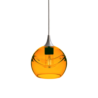 767 Swell: Single Pendant Light-Glass-Bicycle Glass Co - Hotshop-Harvest Gold-Brushed Nickel-Bicycle Glass Co