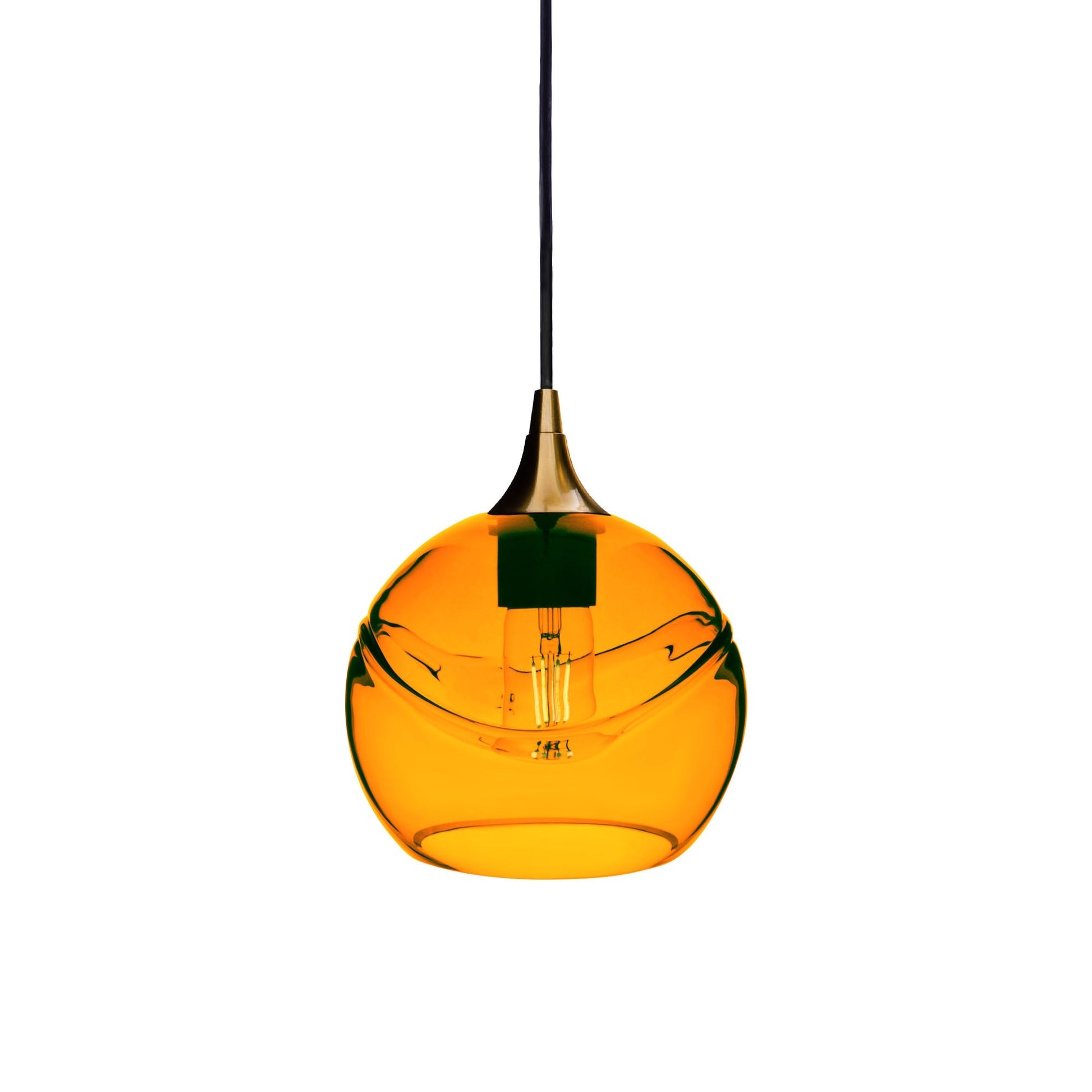 767 Swell: Single Pendant Light-Glass-Bicycle Glass Co - Hotshop-Harvest Gold-Polished Brass-Bicycle Glass Co