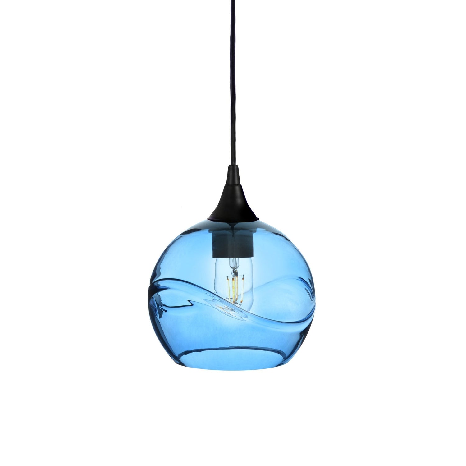 767 Swell: Single Pendant Light-Glass-Bicycle Glass Co - Hotshop-Steel Blue-Bicycle Glass Co