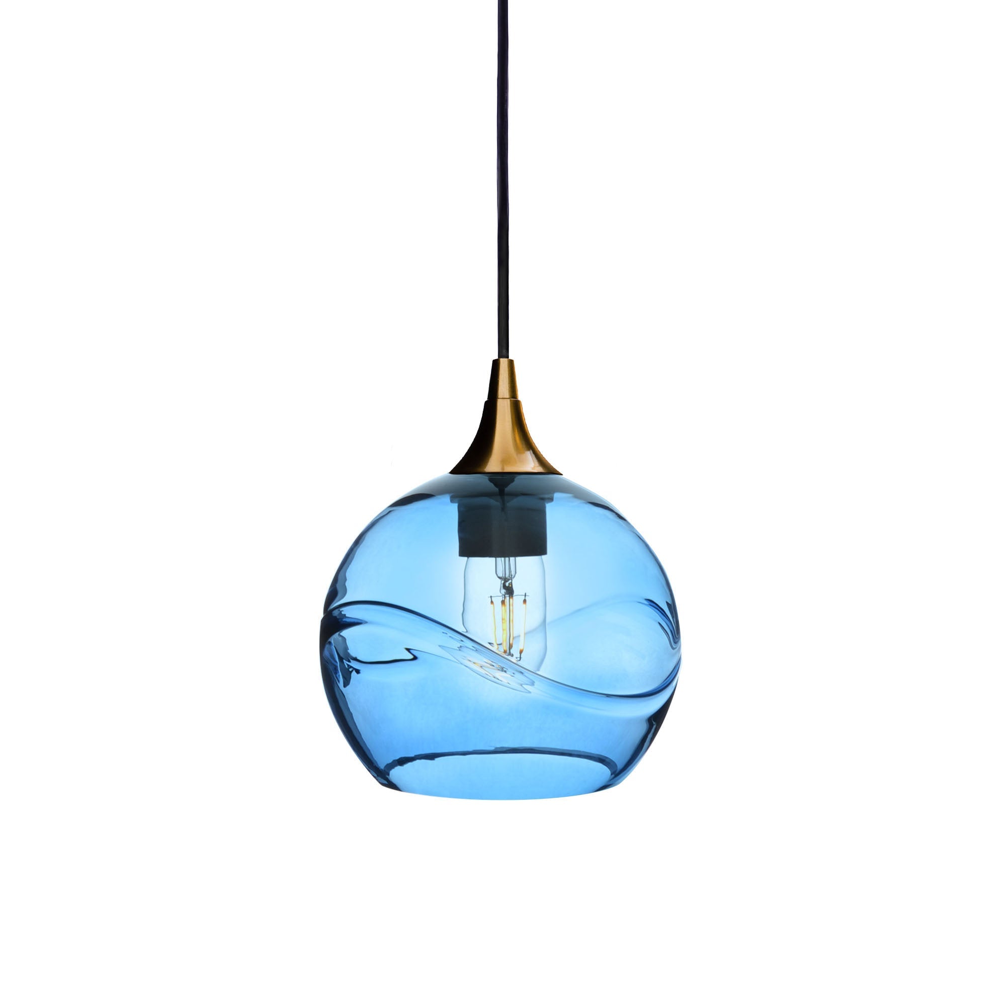 767 Swell: Single Pendant Light-Glass-Bicycle Glass Co - Hotshop-Steel Blue-Bicycle Glass Co