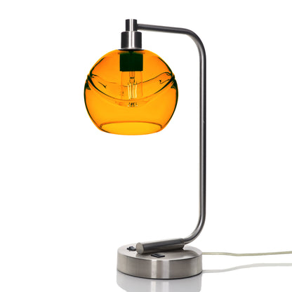 767 Table Lamp-Glass-Bicycle Glass Co - Hardware-Lunar-Steel Blue-Brushed Nickel-Bicycle Glass Co