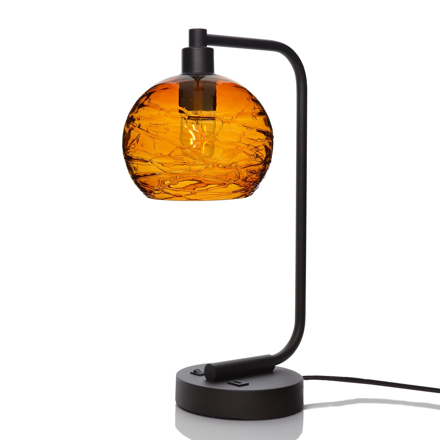 767 Table Lamp-Glass-Bicycle Glass Co - Hardware-Lunar-Steel Blue-Brushed Nickel-Bicycle Glass Co