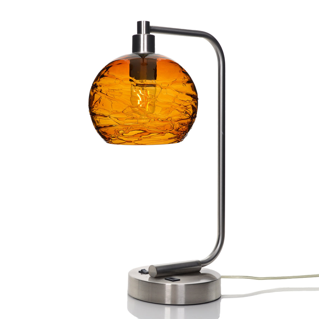 767 Table Lamp-Glass-Bicycle Glass Co - Hardware-Lunar-Steel Blue-Brushed Nickel-Bicycle Glass Co