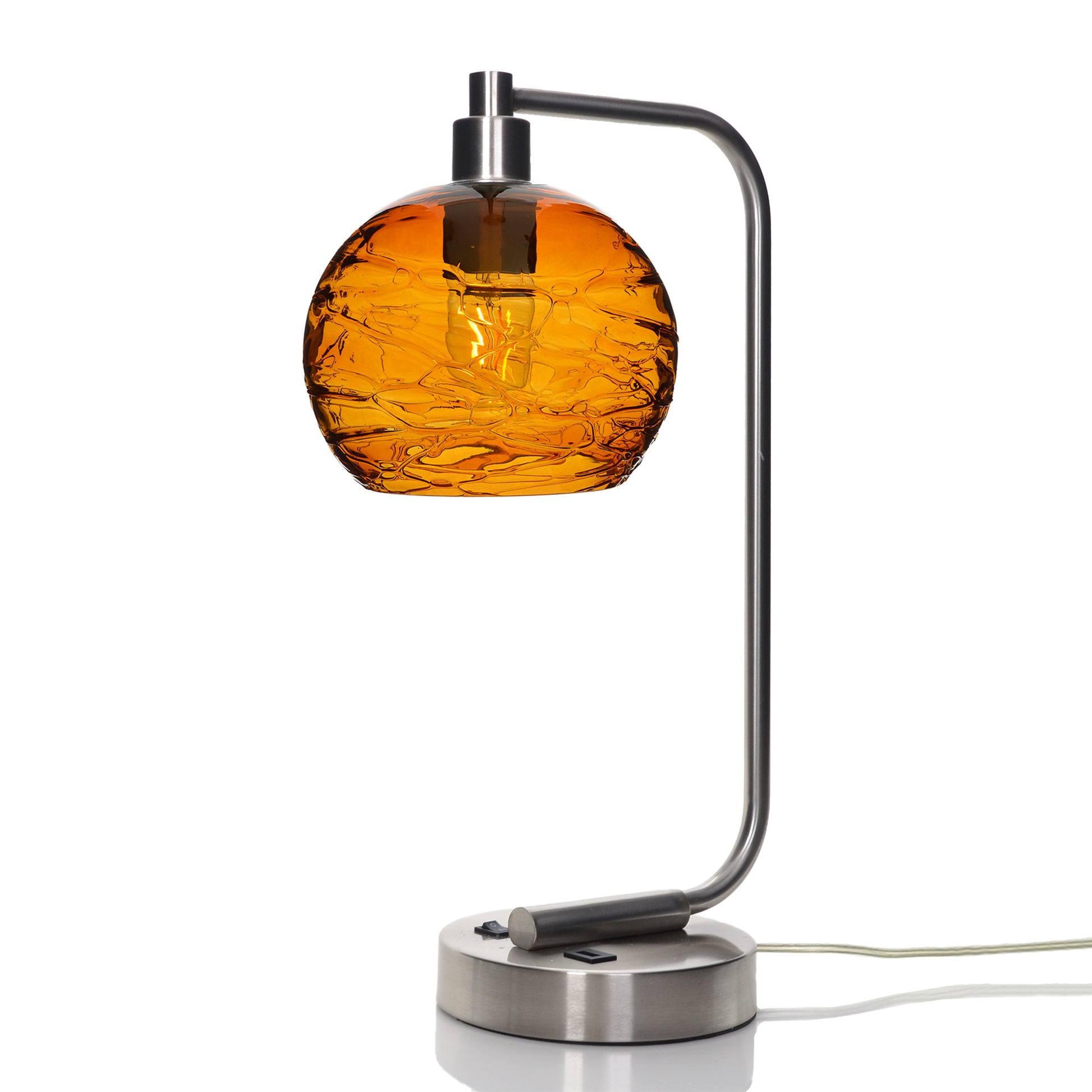 767 Table Lamp-Glass-Bicycle Glass Co - Hardware-Lunar-Steel Blue-Brushed Nickel-Bicycle Glass Co