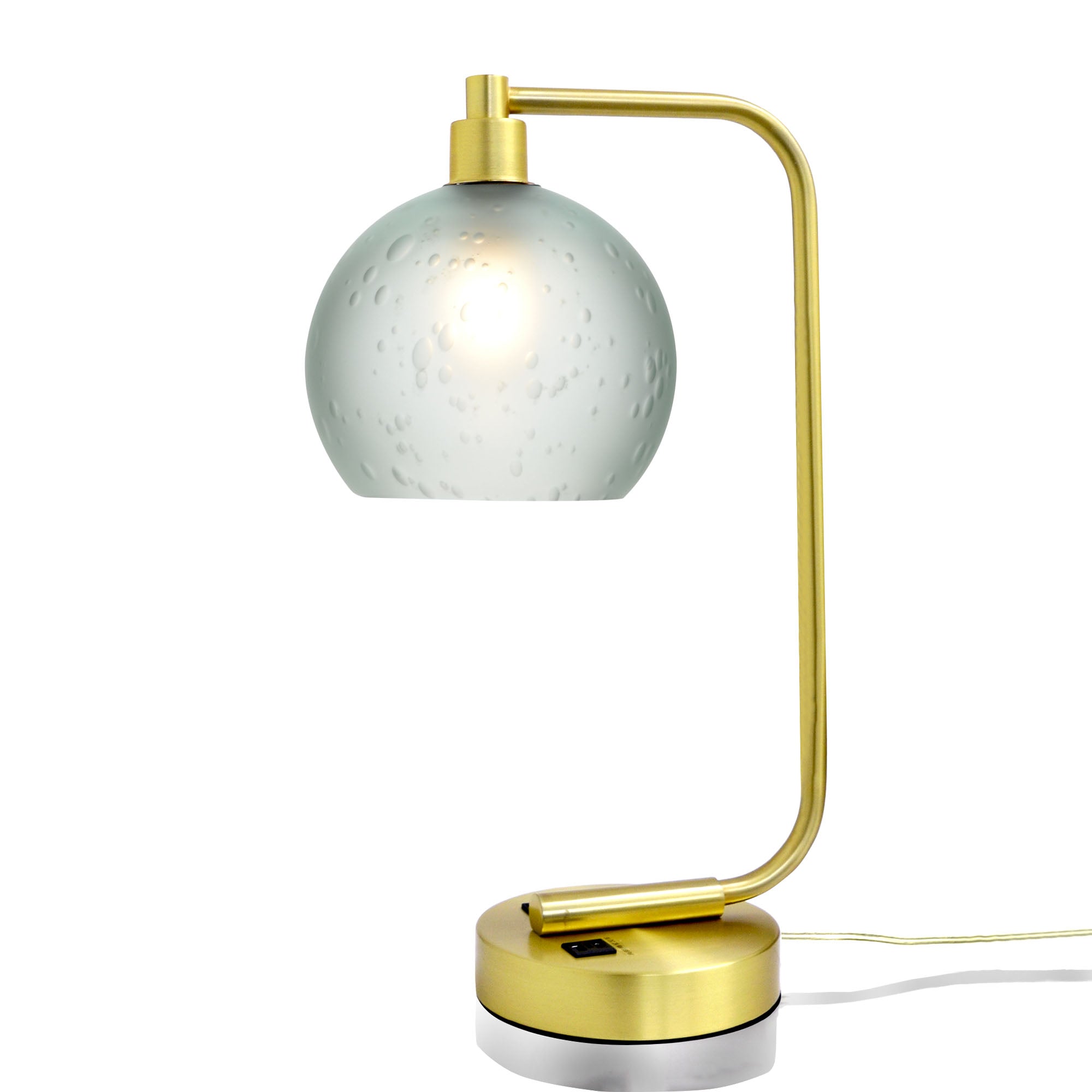 767 Table Lamp-Glass-Bicycle Glass Co - Hardware-Celestial-Eco Clear-Satin Brass-Bicycle Glass Co