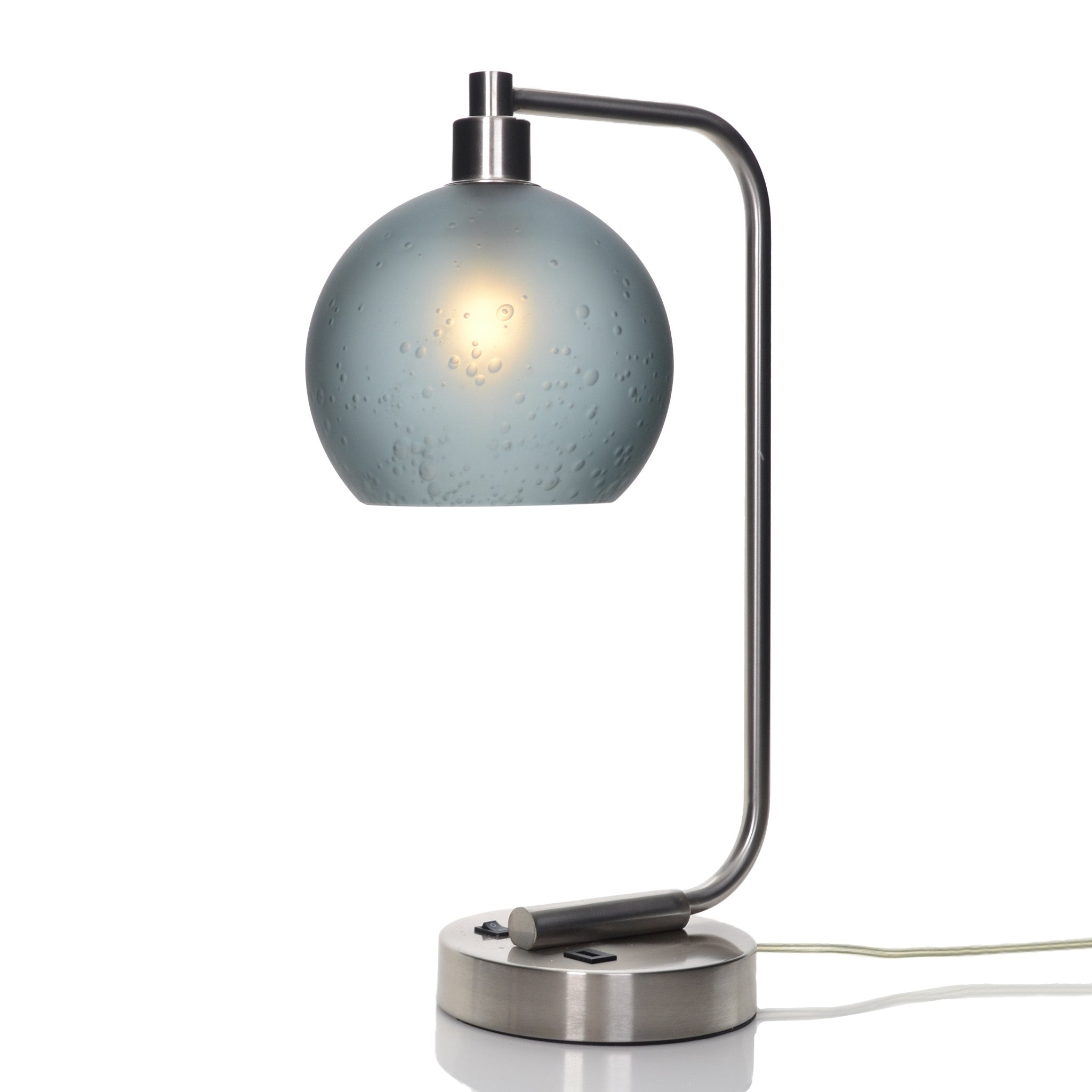 767 Table Lamp-Glass-Bicycle Glass Co - Hardware-Celestial-Slate Gray-Brushed Nickel-Bicycle Glass Co