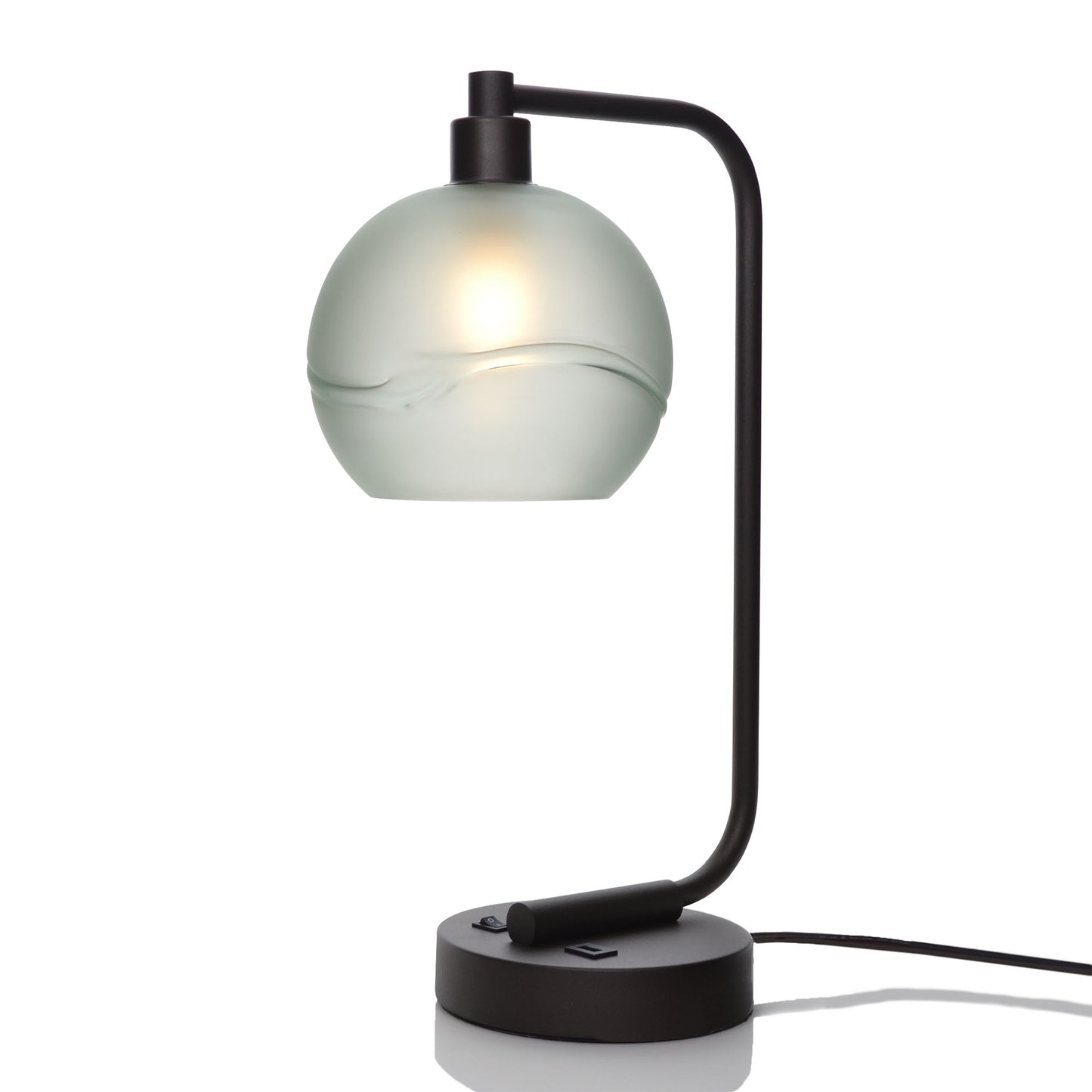 767 Table Lamp-Glass-Bicycle Glass Co - Hardware-Glacial-Eco Clear-Matte Black-Bicycle Glass Co