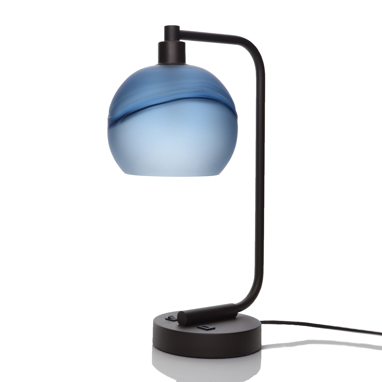767 Table Lamp-Glass-Bicycle Glass Co - Hardware-Glacial-Steel Blue-Dark Bronze-Bicycle Glass Co