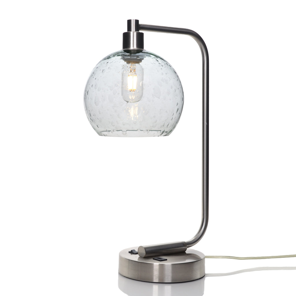 767 Table Lamp-Glass-Bicycle Glass Co - Hardware-Lunar-Eco Clear-Brushed Nickel-Bicycle Glass Co
