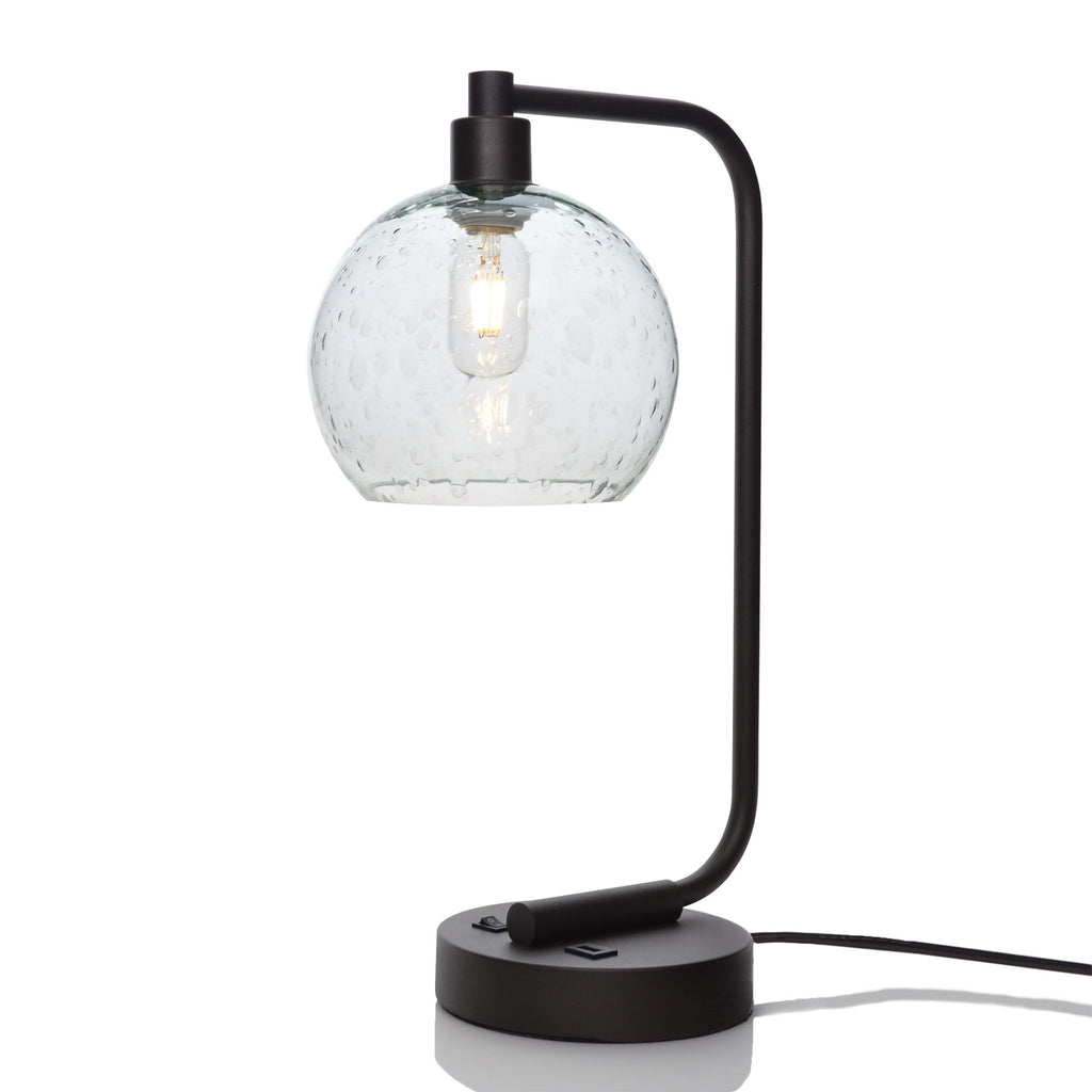767 Table Lamp-Glass-Bicycle Glass Co - Hardware-Lunar-Eco Clear-Matte Black-Bicycle Glass Co