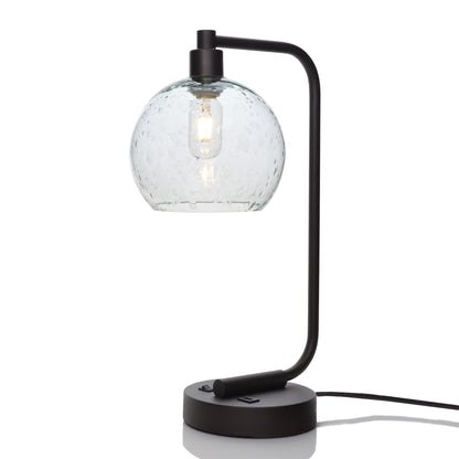 767 Table Lamp-Glass-Bicycle Glass Co - Hardware-Lunar-Eco Clear-Matte Black-Bicycle Glass Co