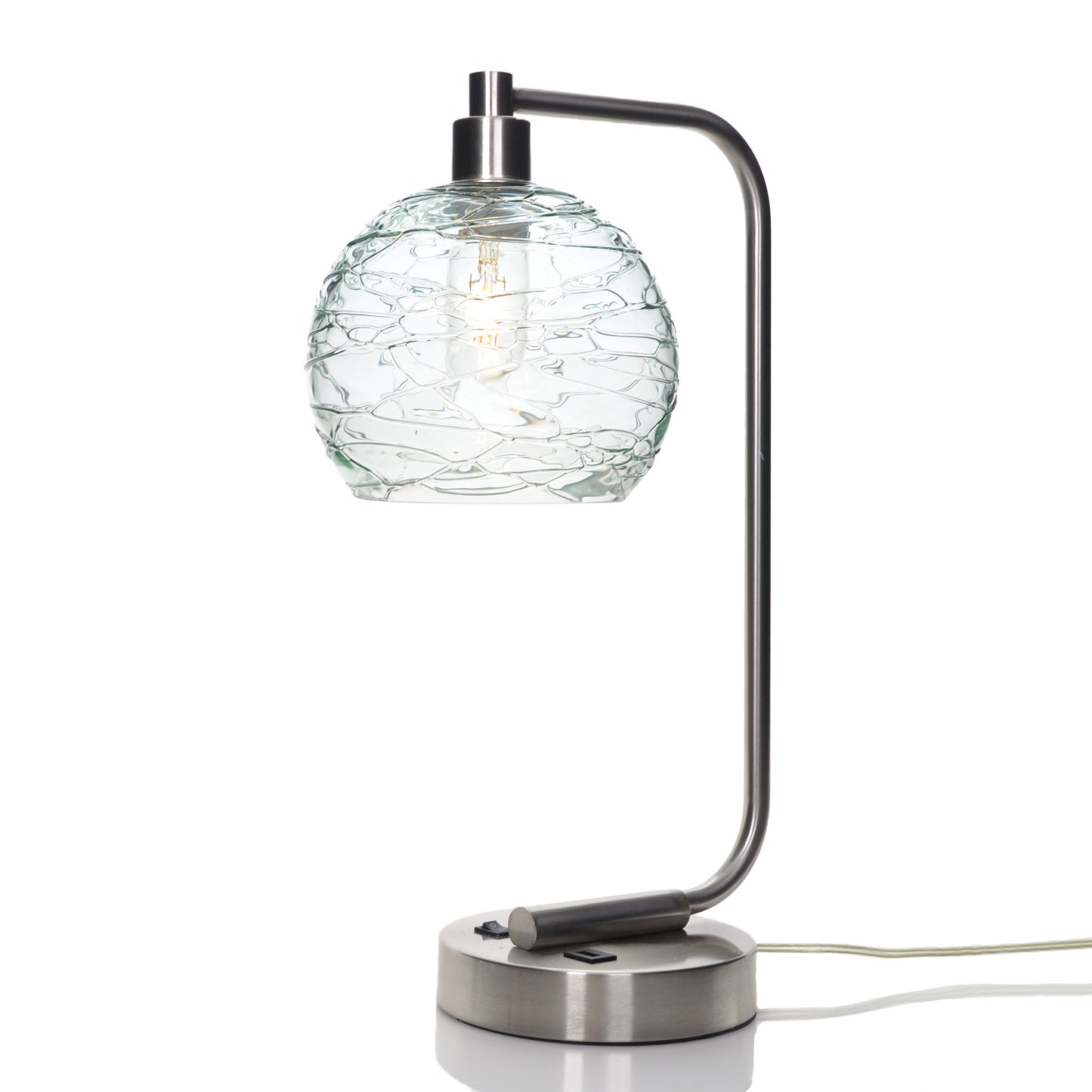 767 Table Lamp-Glass-Bicycle Glass Co - Hardware-Spun-Eco Clear-Brushed Nickel-Bicycle Glass Co