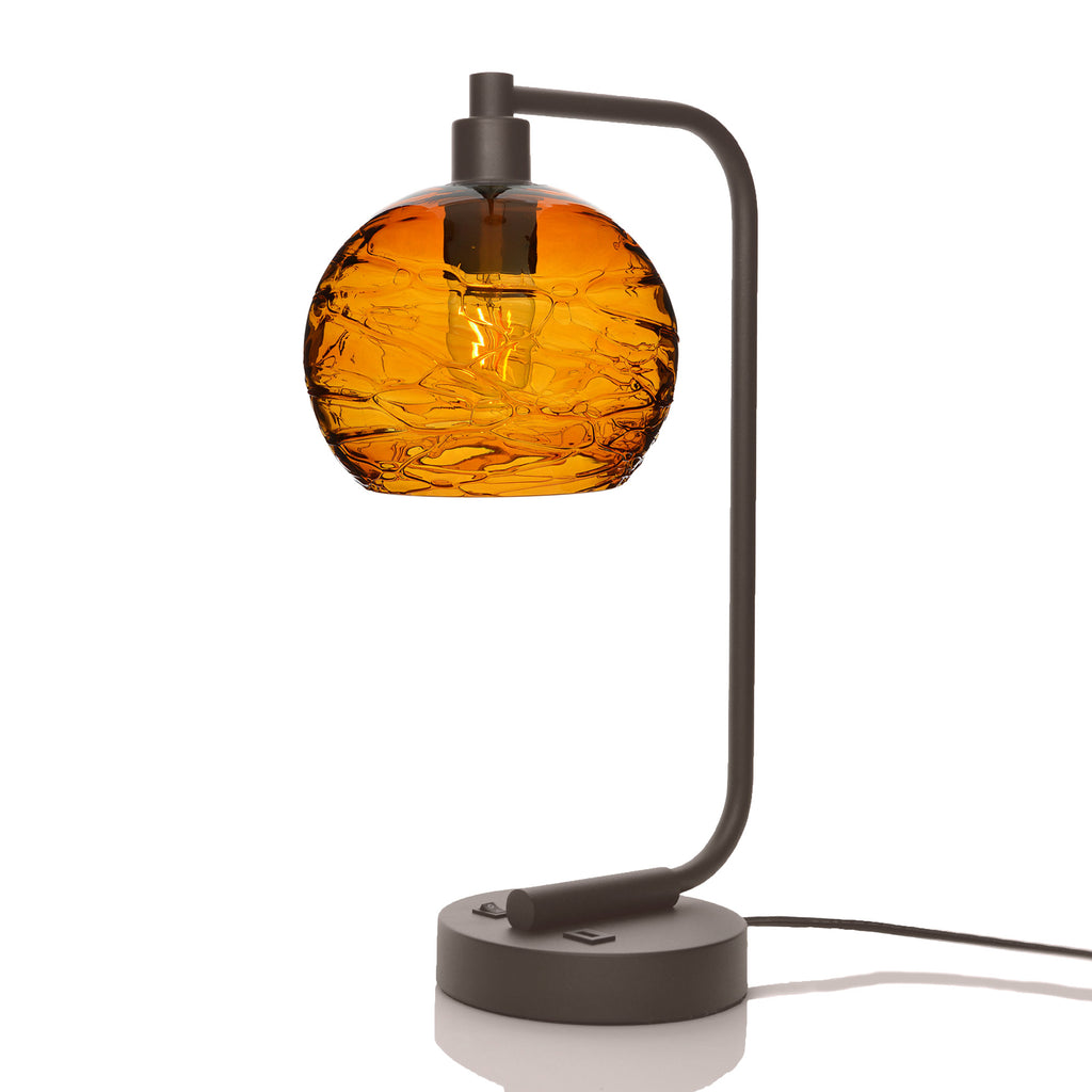 767 Table Lamp-Glass-Bicycle Glass Co - Hardware-Spun-Golden Amber-Dark Bronze-Bicycle Glass Co