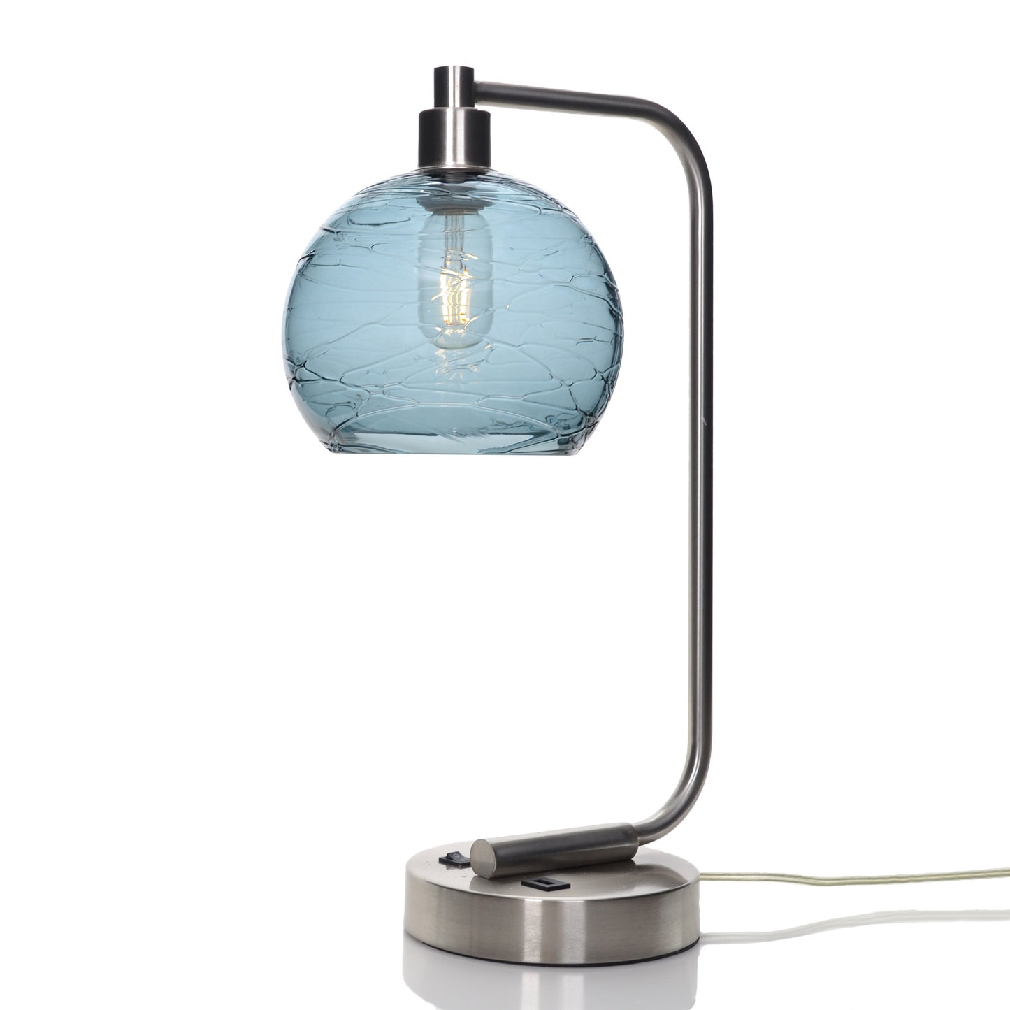767 Table Lamp-Glass-Bicycle Glass Co - Hardware-Spun-Slate Gray-Brushed Nickel-Bicycle Glass Co