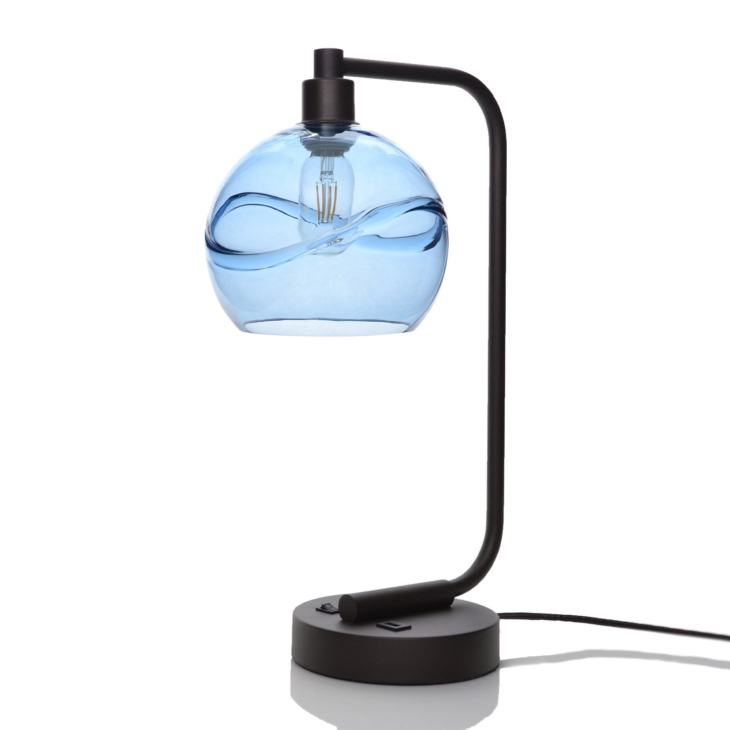 767 Table Lamp-Glass-Bicycle Glass Co - Hardware-Swell-Steel Blue-Dark Bronze-Bicycle Glass Co