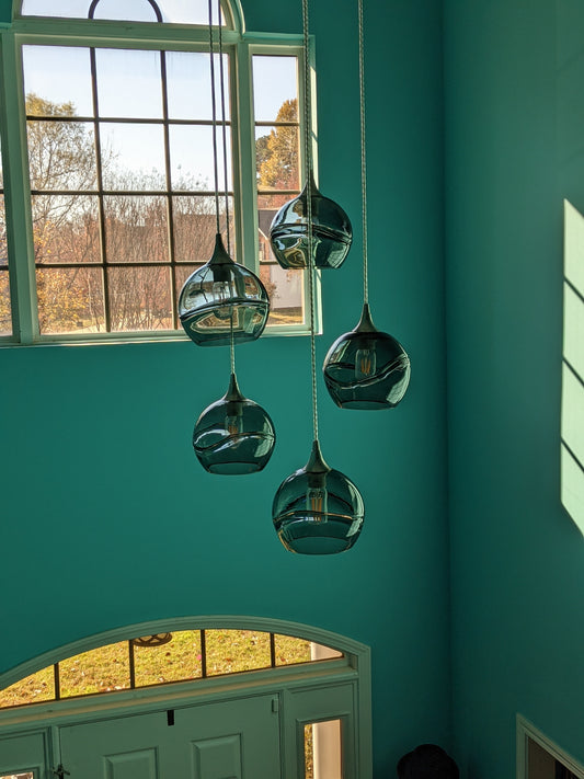 767 Swell: 5 Pendant Cascade Chandelier