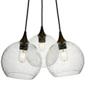 768 3-Cluster Chandelier-Glass-Bicycle Glass Co - Hotshop-Lunar-Eco Clear-Matte Black - 4ft Cord-Bicycle Glass Co