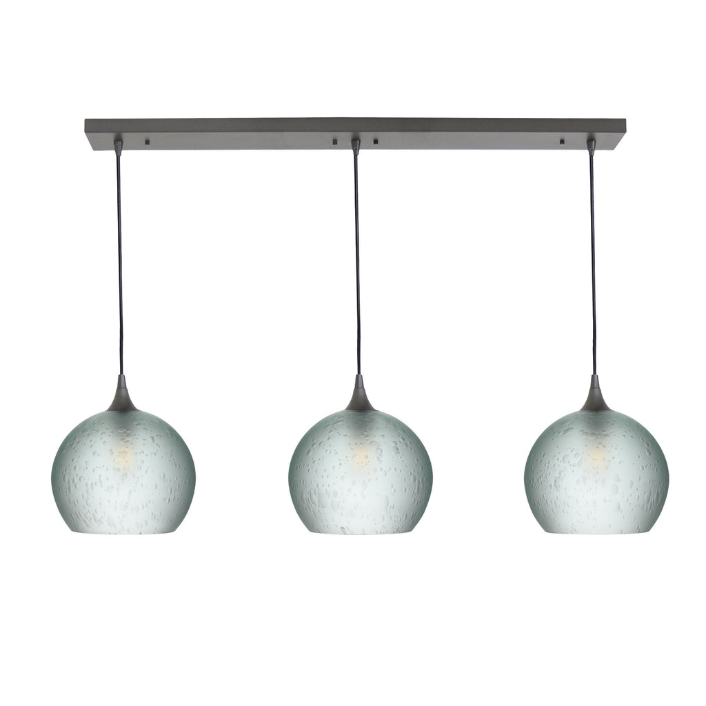 768 3 Pendant Cascade Chandelier-Glass-Bicycle Glass Co - Hotshop-Antique Bronze - 4ft Cord-Celestial-Eco Clear-Bicycle Glass Co