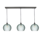768 3 Pendant Cascade Chandelier-Glass-Bicycle Glass Co - Hotshop-Antique Bronze - 4ft Cord-Celestial-Eco Clear-Bicycle Glass Co