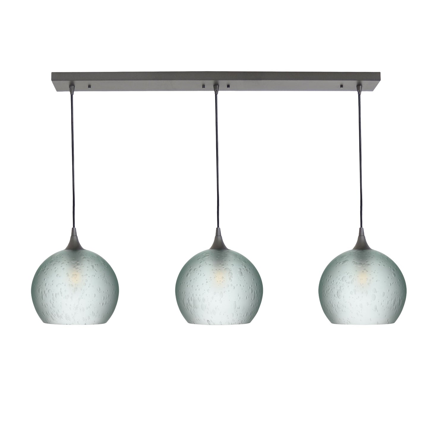 768 3 Pendant Cascade Chandelier-Glass-Bicycle Glass Co - Hotshop-Antique Bronze - 4ft Cord-Celestial-Eco Clear-Bicycle Glass Co