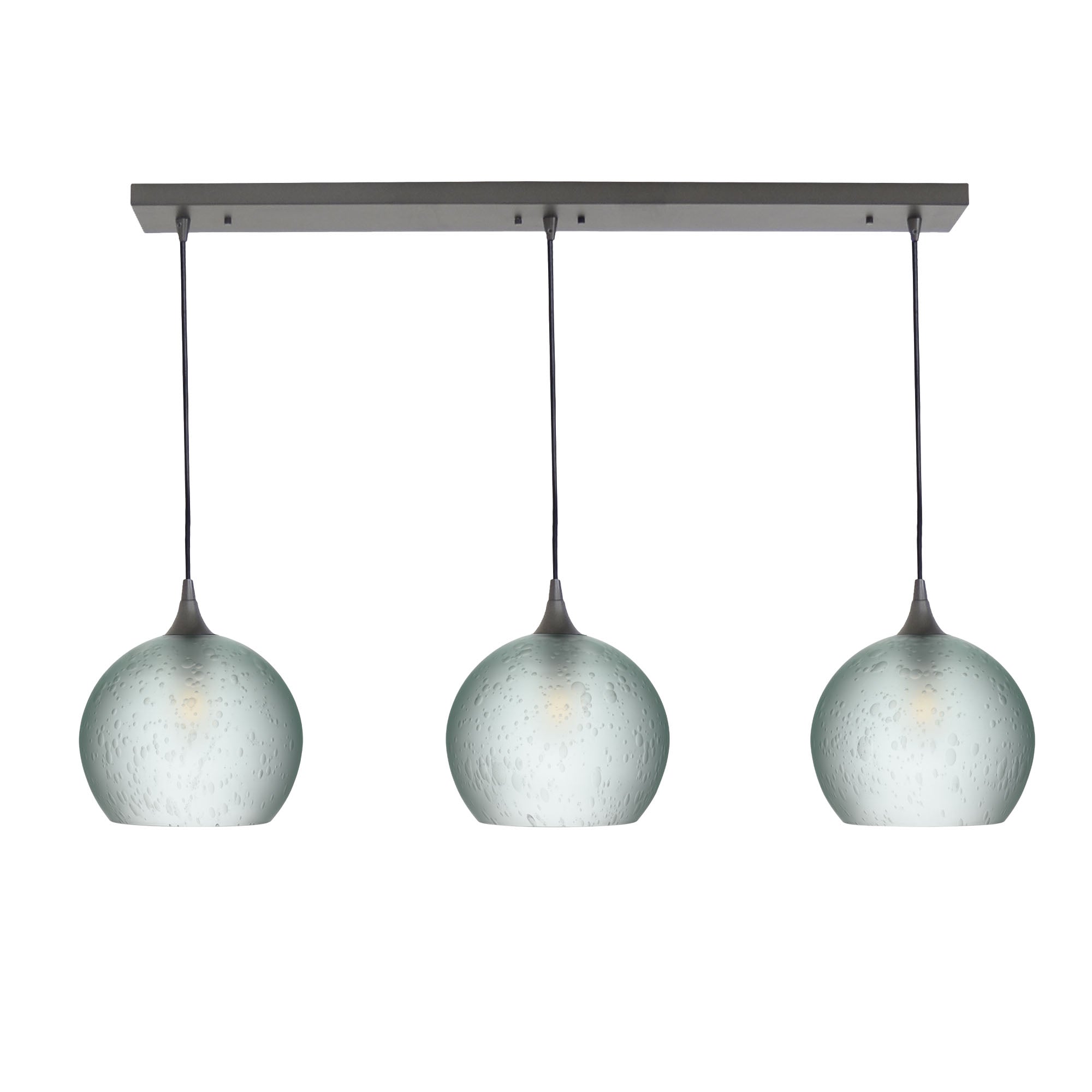 768 3 Pendant Cascade Chandelier-Glass-Bicycle Glass Co - Hotshop-Antique Bronze - 4ft Cord-Celestial-Eco Clear-Bicycle Glass Co