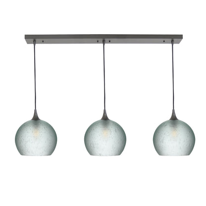 768 3 Pendant Cascade Chandelier-Glass-Bicycle Glass Co - Hotshop-Antique Bronze - 4ft Cord-Celestial-Eco Clear-Bicycle Glass Co