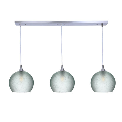 768 3 Pendant Cascade Chandelier-Glass-Bicycle Glass Co - Hotshop-Brushed Nickel - 4ft Cord-Celestial-Eco Clear-Bicycle Glass Co