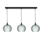 768 3 Pendant Cascade Chandelier-Glass-Bicycle Glass Co - Hotshop-Matte Black - 4ft Cord-Celestial-Eco Clear-Bicycle Glass Co