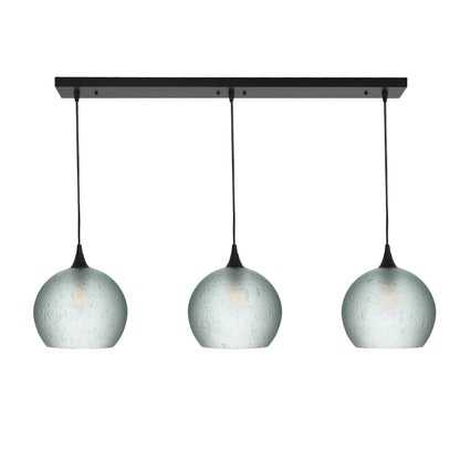 768 3 Pendant Cascade Chandelier-Glass-Bicycle Glass Co - Hotshop-Matte Black - 4ft Cord-Celestial-Eco Clear-Bicycle Glass Co